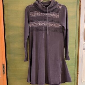 Prana Knit Dress With Hood In Gray